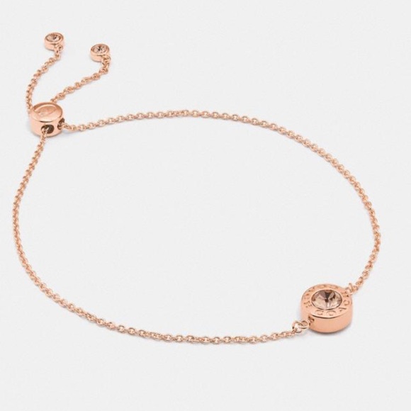 Coach Open Circle Rose Gold Slider Bracelet. - Picture 5 of 5